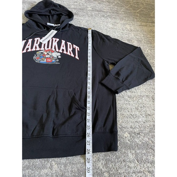 Mario Kart Mens XXL Hoodie Black Sweatshirt Logo Lightweight NWT O1 - Picture 5 of 8